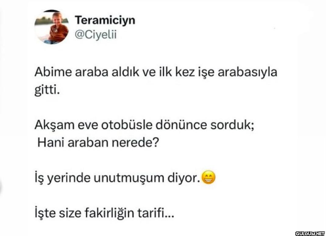 Abime araba aldık ve ilk...
