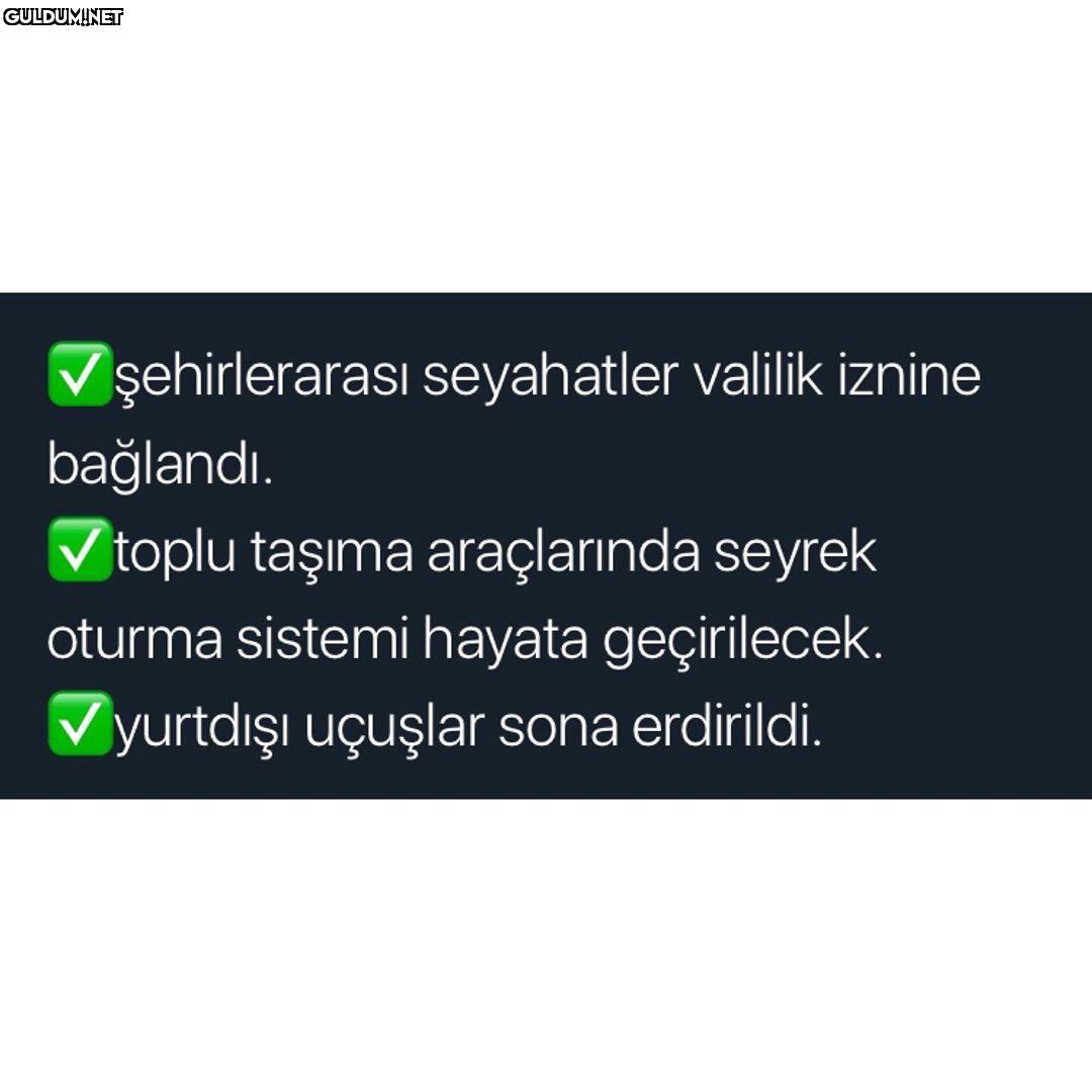 Yeni alınan kararlar...