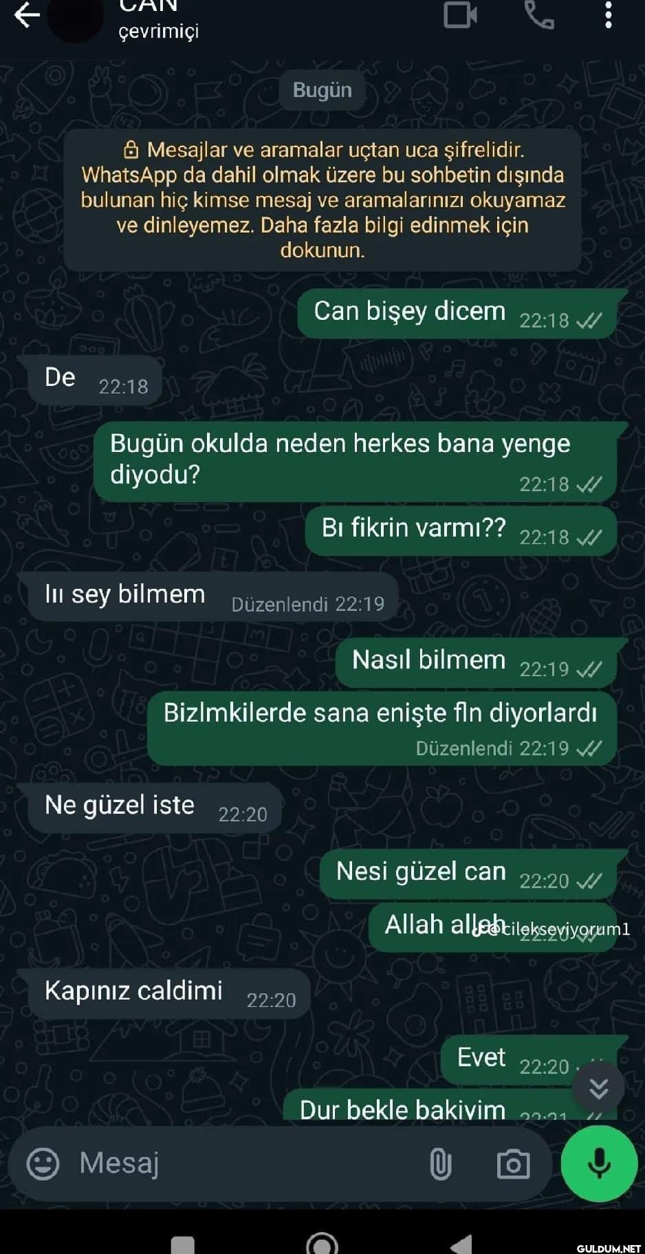 Birbirinden hoşlanan iki...