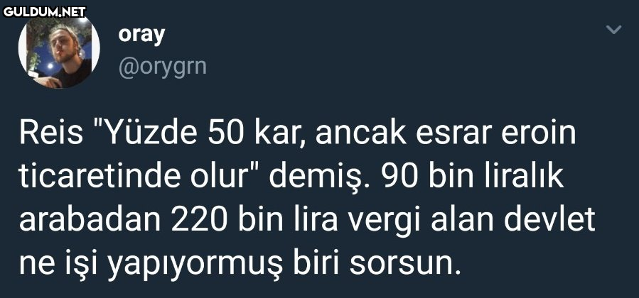 oray @orygrn Reis "Yüzde...