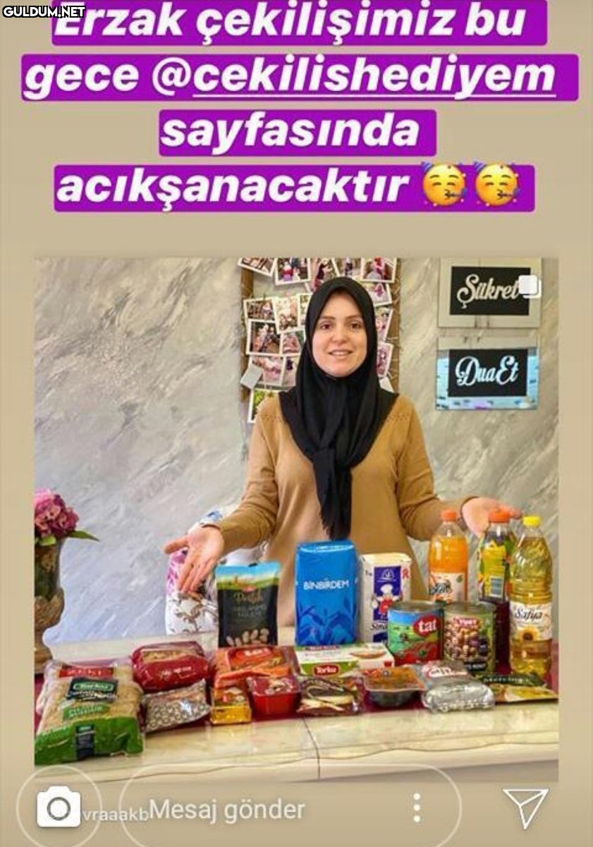 Erzak çekilişimiz bu gece...