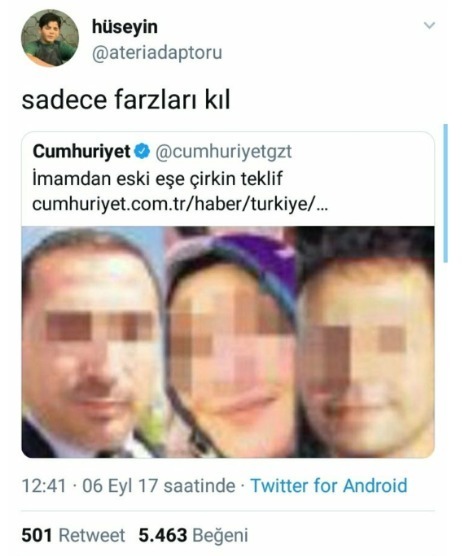 Imamdan eski eşe çirkin...