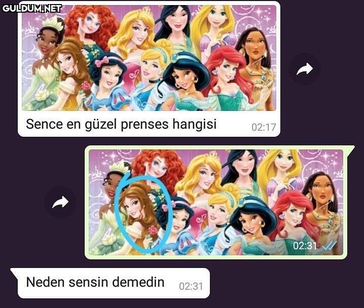 Sence en güzel prenses...