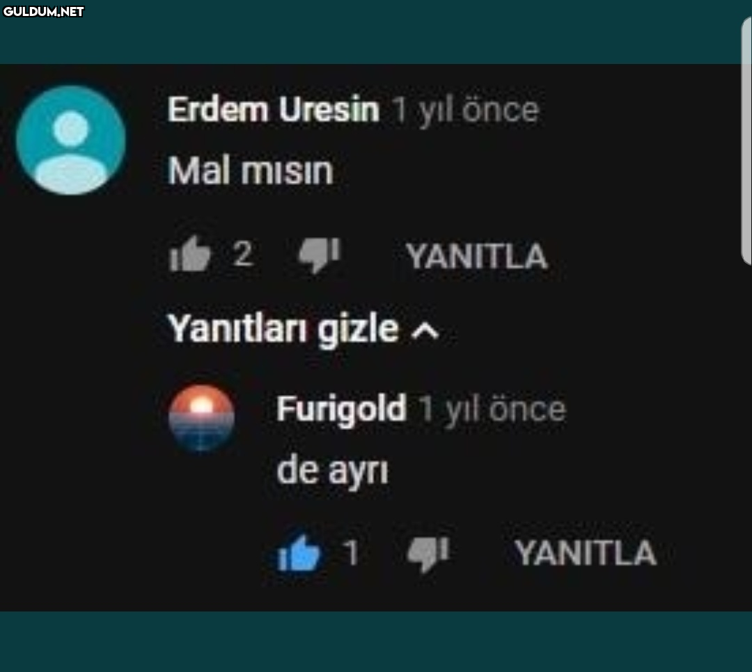 Mal mısın?
De ayrı.