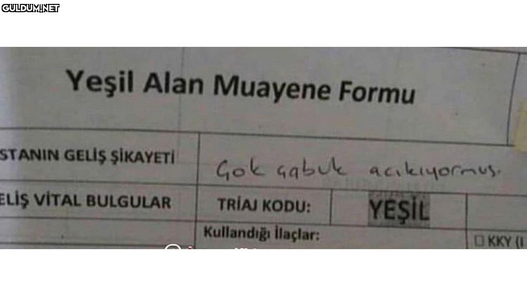 Hastaneden geliyorum, ufak...