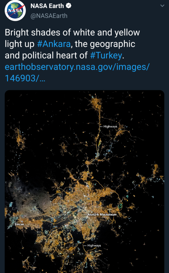 Nasanın paylaştığı Ankara...