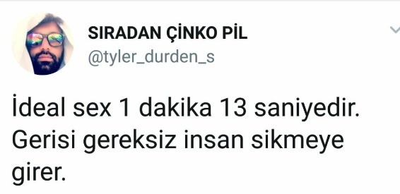 Doğru.
Ideal sex süresi ne...
