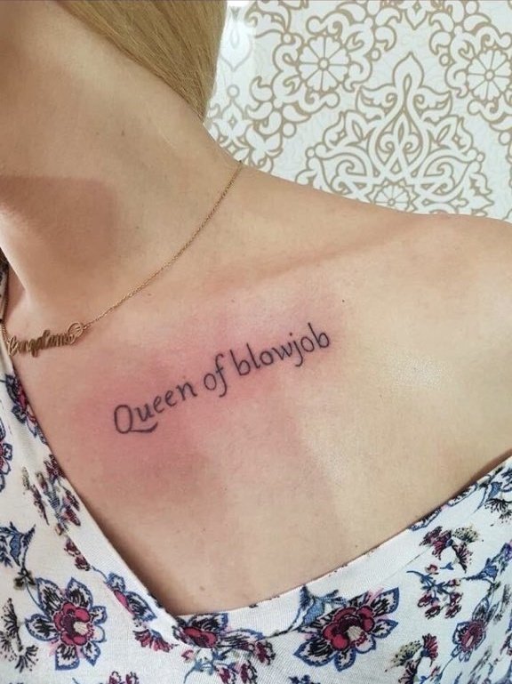 Queen of blowjob dövmesi.