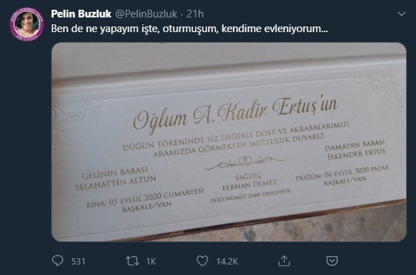 Gelinin isminin olmadığı...
