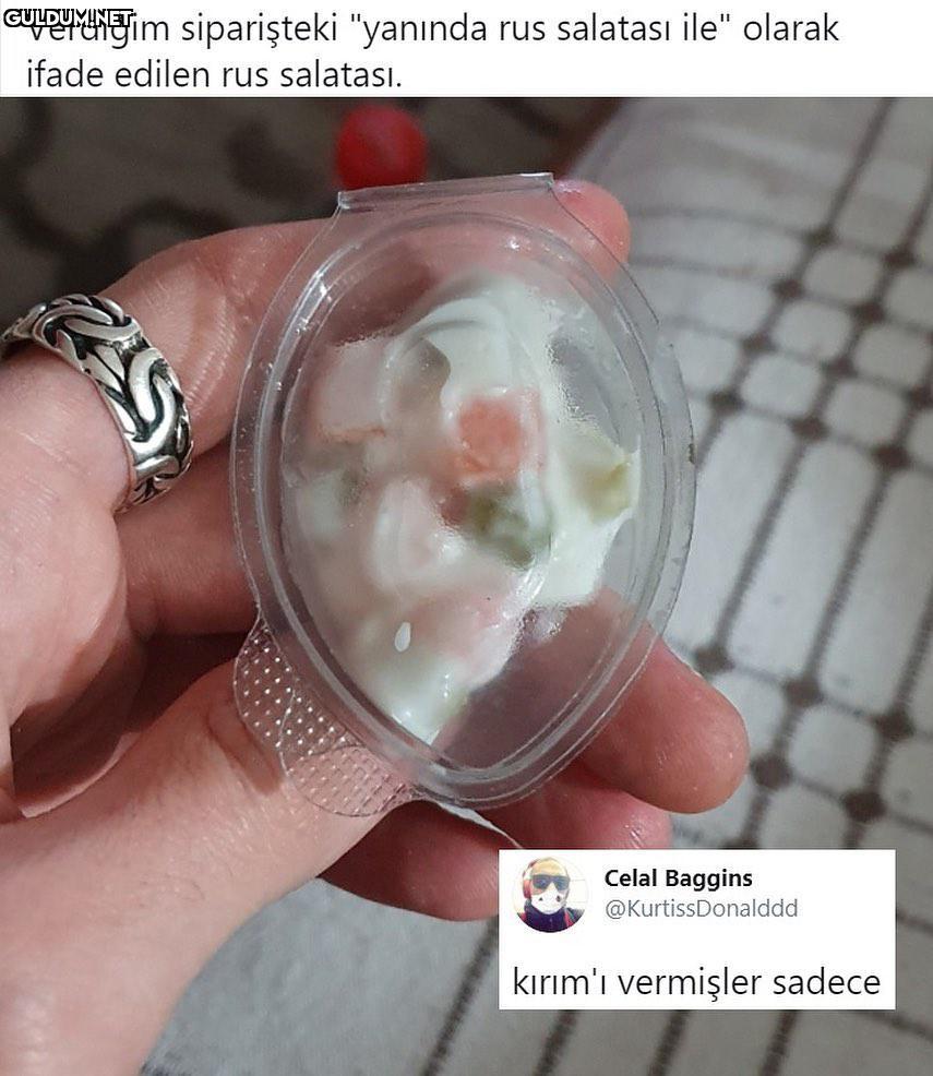 Verdiğim siparişteki...