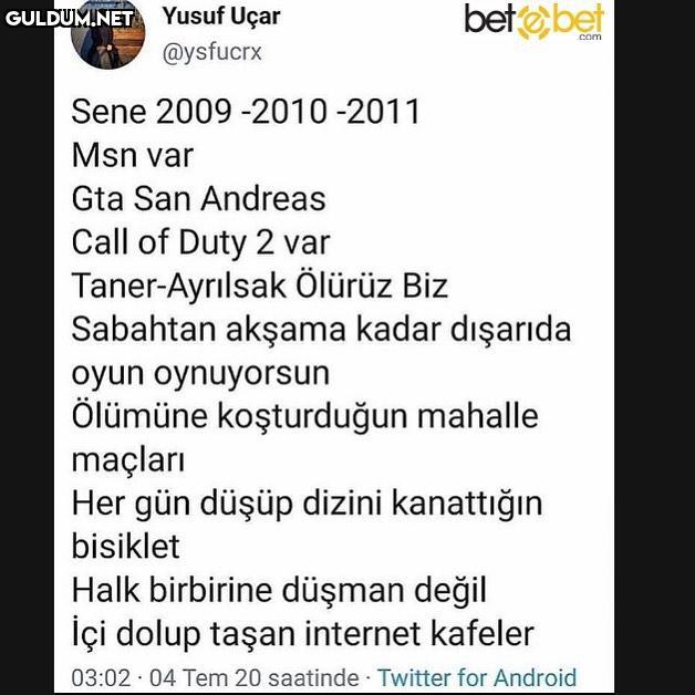 Biraz da nostalji betebet...
