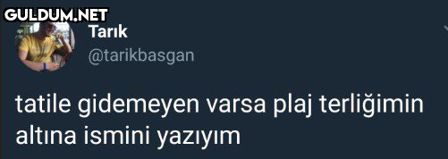 Tarık @tarikbasgan tatile...