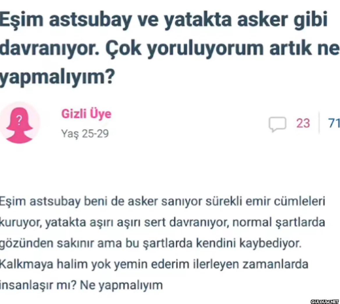 Eşim astsubay ve yatakta...