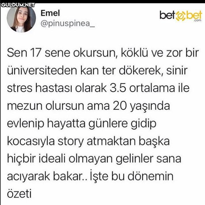 Sad but true Emel betebet...