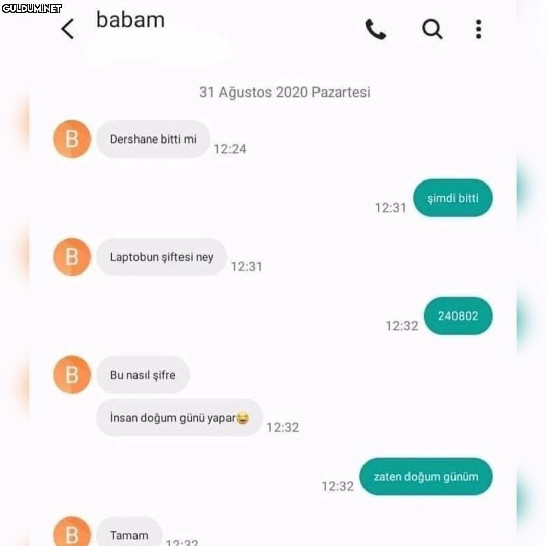 babam 31 Ağustos 2020...