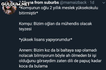 O Mama from suburbs...