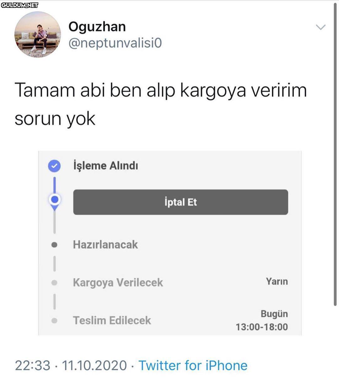 yine mi kargocu vakası...