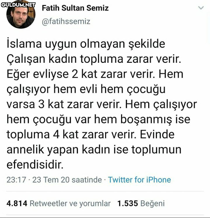Fatih sen topluma efendi...