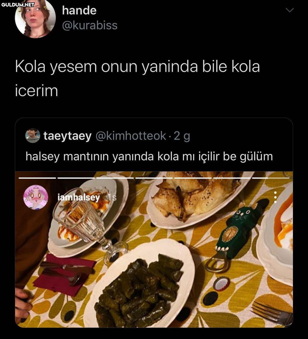 hande @kurabiss Kola yesem...