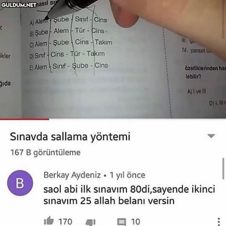 Sallama yöntemiyle cevabı...