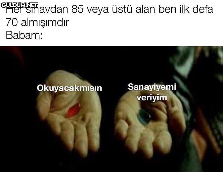 Her sınavdan 85 veya üstü...