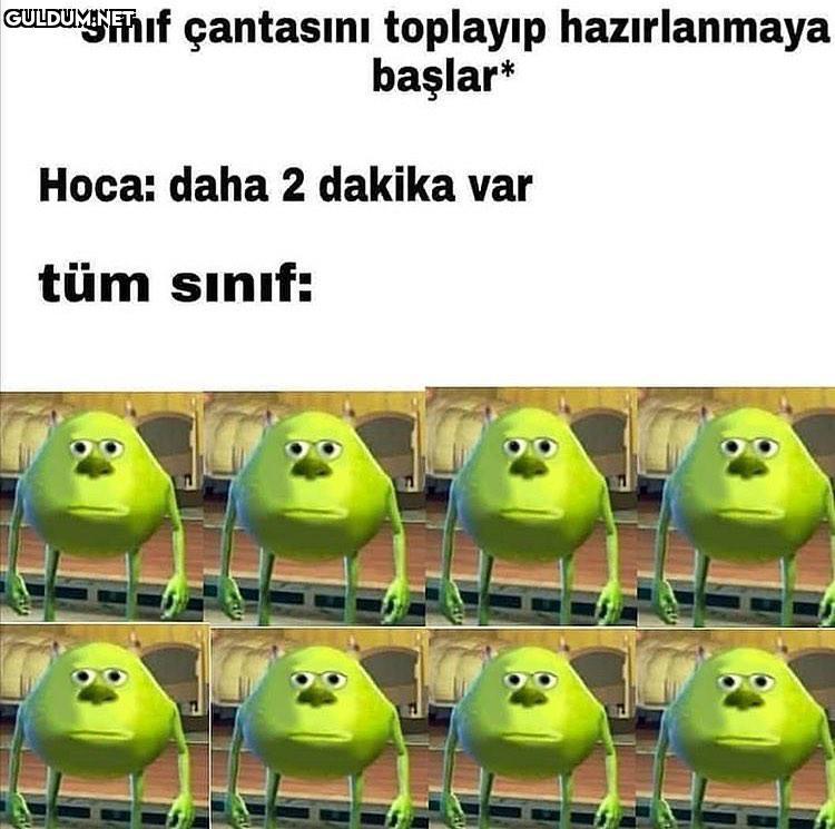 *Sınıf çantasını toplayıp...