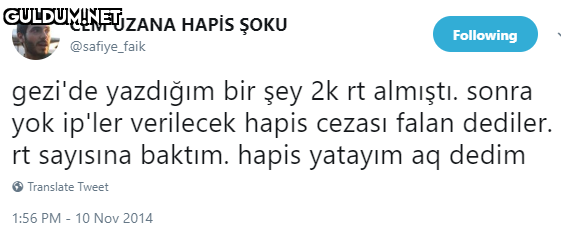 CEM UZANA HAPİS ŞOKU...