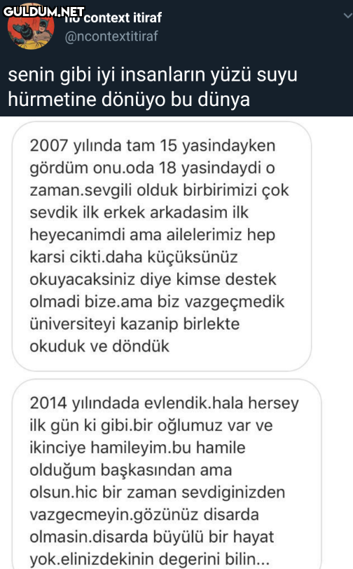 no context itiraf...