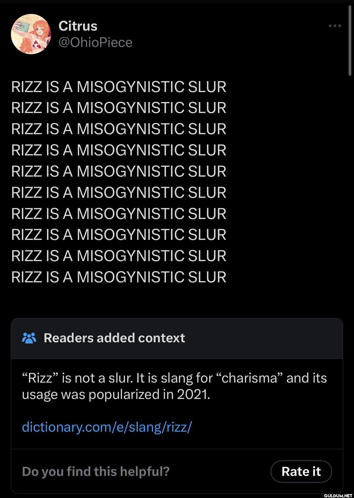 RIZZ IS A MISOGYNISTIC...