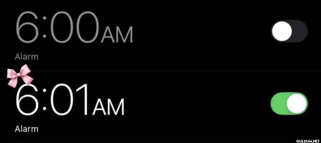6:00AM Alarm 6:01AM Alarm