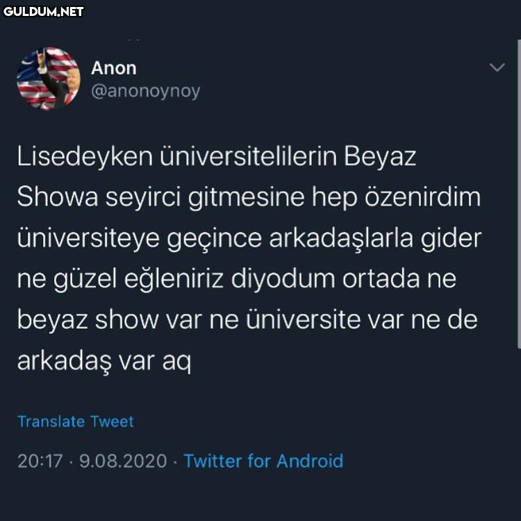 Anon @anonoynoy Lisedeyken...