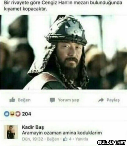 Bir rivayete göre Cengiz...