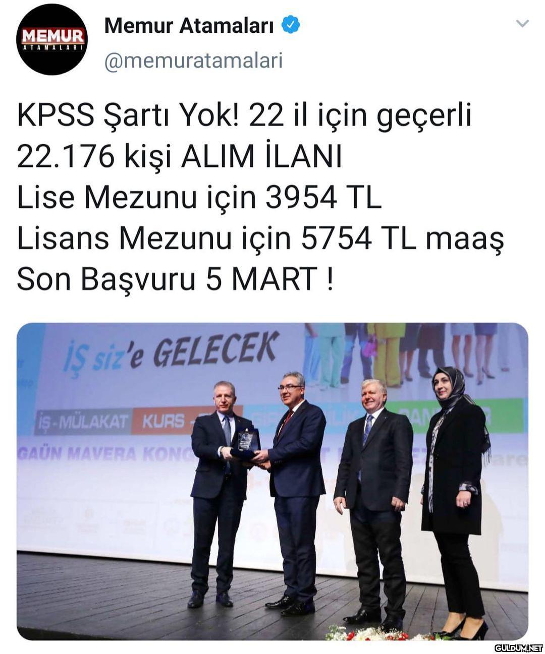 KPSS şartı yok ! 22 il...