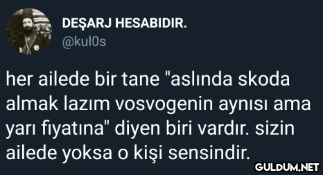 DEŞARJ HESABIDIR. @kulos...