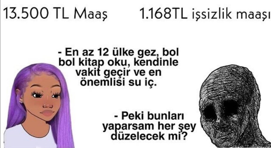 13.500 TL Maaş 1.168TL...