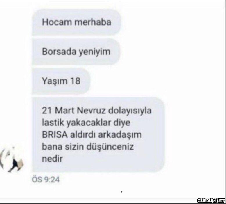 Hocam merhaba Borsada...
