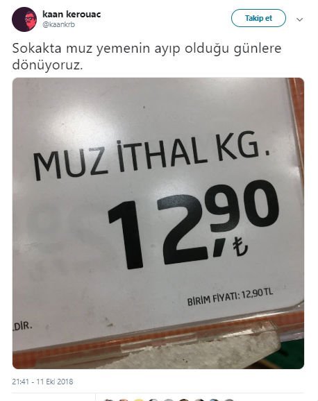 az önce gördüm 19 lira...