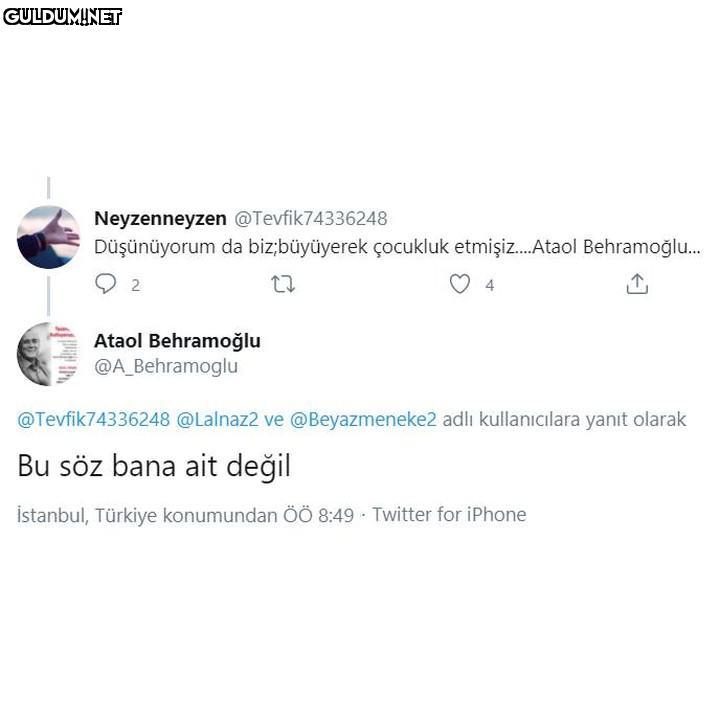 Bir kullanıcının Ataol...