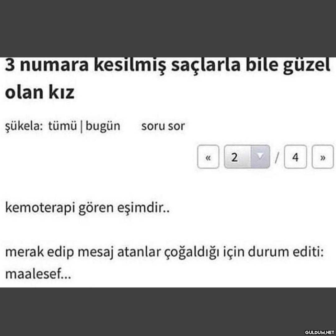 3 numara kesilmiş saçlarla...