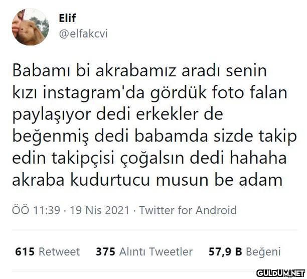 Elif @elfakcvi Babamı bi...