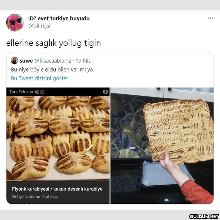 Yaptığı kurabiye ile...