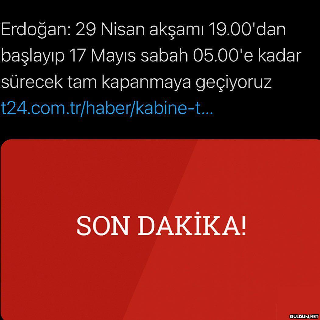 Erdoğan: 29 Nisan akşamı...