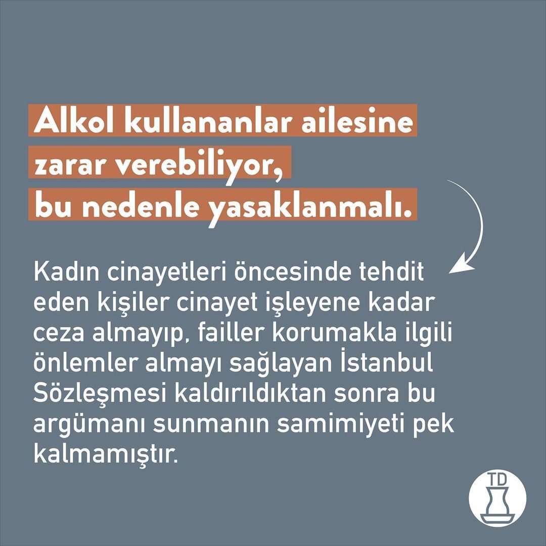 Maalesef alkol yasağıyla...