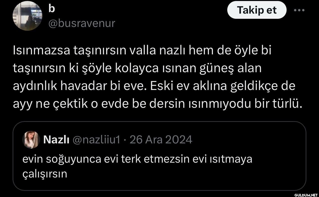 Isınmazsa taşınırsın valla...