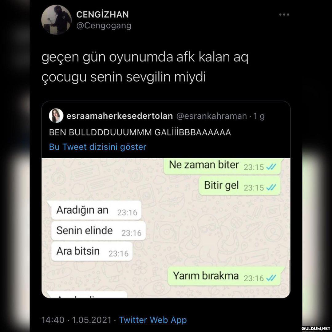 CENGİZHAN @Cengogang geçen...