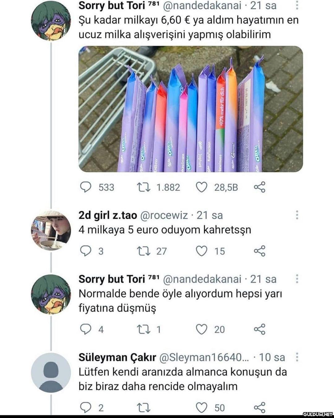 Milka burada ne kadar onu...