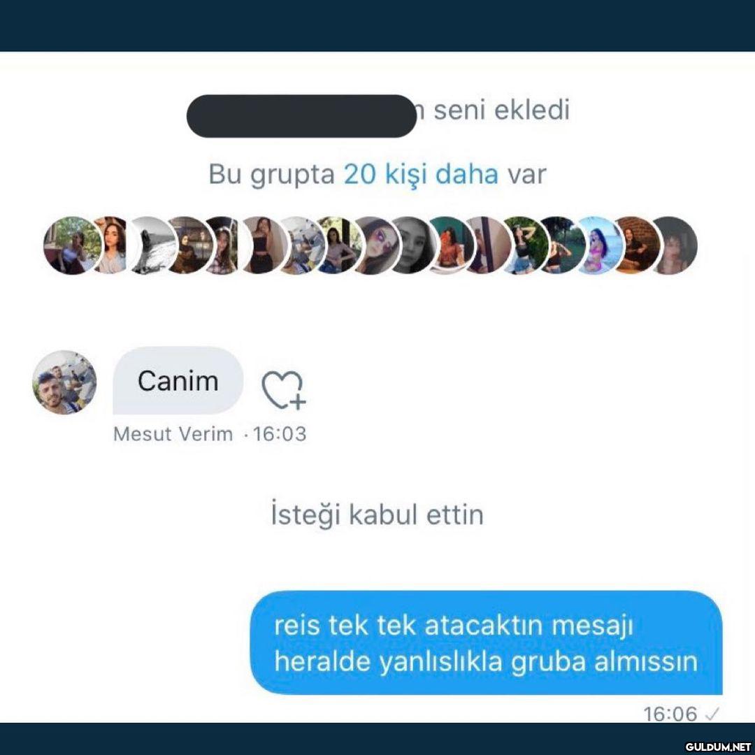 n seni ekledi Bu grupta 20...