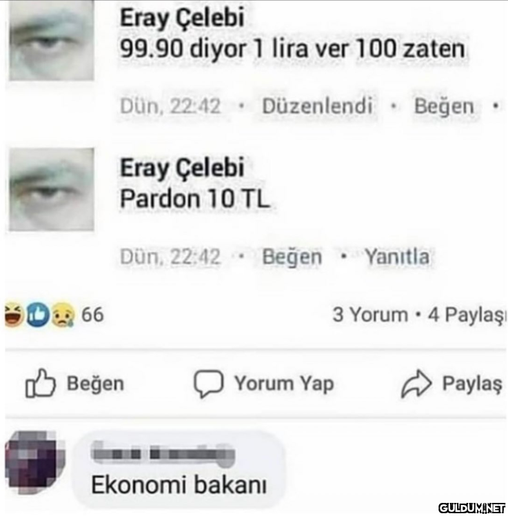Eray Çelebi 99.90 diyor 1...