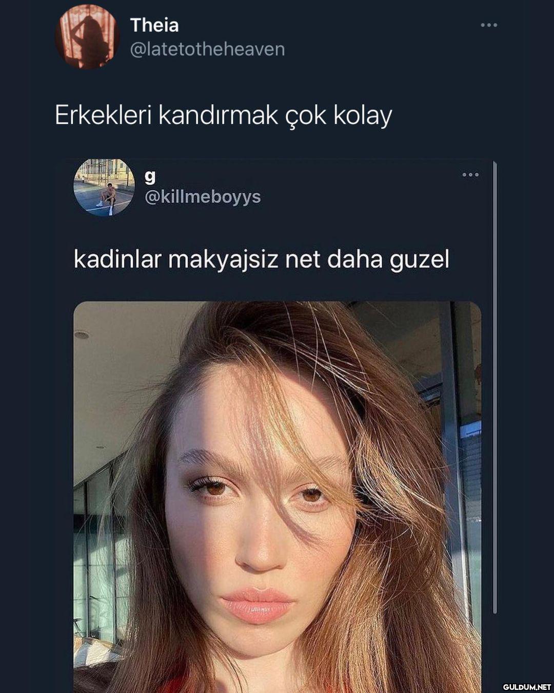 e makyaj yok  Theia ......