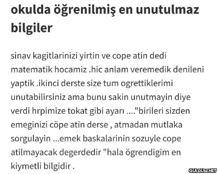 Sizin okulda öğrendiğiniz...
